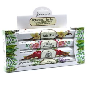 Gift set featuring four assorted fragrances of botanical garden incense.