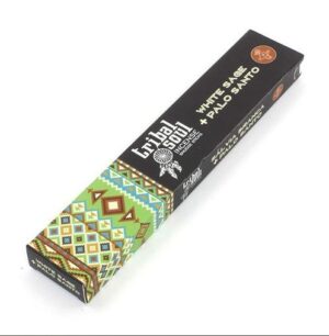 Tribal Soul Incense Sticks featuring White Sage and Palo Santo for a calming atmosphere.