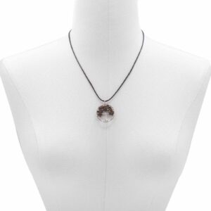 Tree of Life Pendant featuring a genuine Tiger Eye gemstone with intricate branches.