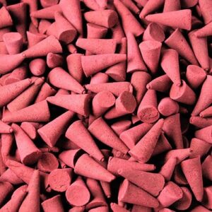 Bulk incense cones in vibrant colours with an apple cinnamon fragrance.