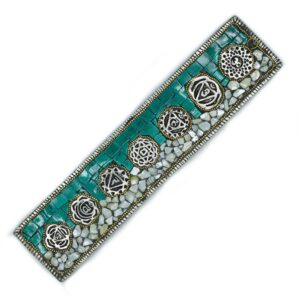 Handcrafted Seven Chakra Tibetan Decor Incense Holder with vibrant colours.