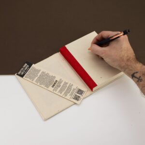 Medium Lokta notebook with unique Bodhi leaf design on the cover.