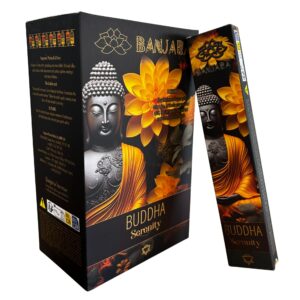 Banjara Buddha incense sticks with a fresh, woody fragrance for relaxation.