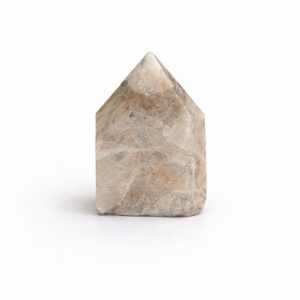 Matrix with Tourmaline Top Polished Point showcasing unique textures and natural patterns.
