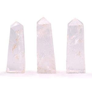 Clear Quartz Gemstone Obelisk Point with polished finish and natural clarity