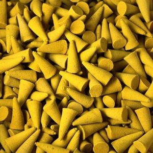 Bulk citronella incense cones in vibrant colours for aromatic experiences.