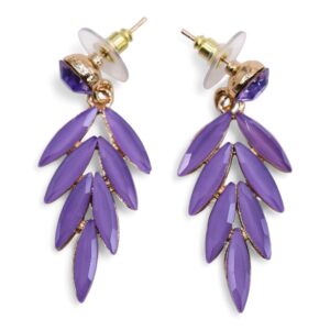 Elegant vintage glass earrings with a lavender hue, inspired by evening spirits.