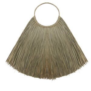Natural large seagrass fan wall decor with a rustic design.