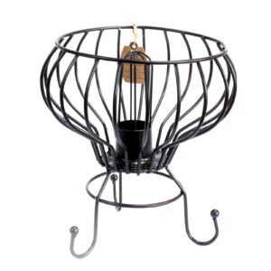 Stylish low industrial iron lamp with cable and bulb for home decor.