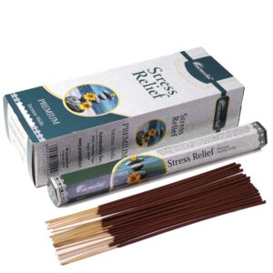 Aromatika Charcoal Free Hex Incense sticks for stress relief in a serene setting.