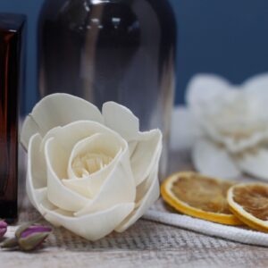 Handcrafted natural diffuser flowers in a boho style with cotton string.