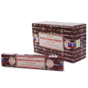 Satya Incense Sticks in Indian Rain Forest scent, perfect for creating a calming atmosphere.