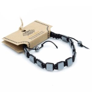 Stylish Magnetic Hematite Shamballa Bracelet with pastel cubes and adjustable fit.