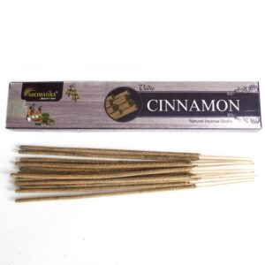 Vedic incense sticks in a decorative box with a cinnamon scent.
