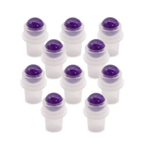 Amethyst gemstone roller tip for 5ml bottle, perfect for essential oils.