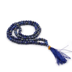 108 bead mala made from lapis gemstone, ideal for meditation and mindfulness practices.