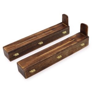 Mango wood incense box with intricate carvings for a serene atmosphere.