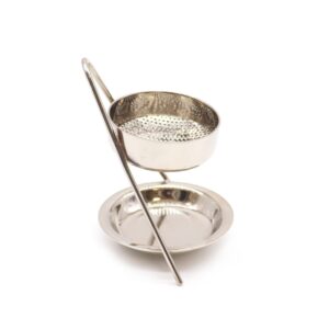 Elegant plated brass resin incense warmer with a sleek design for diffusing aromas.