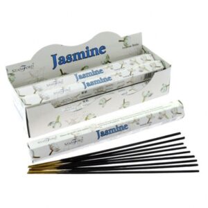 Jasmine Premium Incense sticks in a stylish holder, perfect for relaxation.