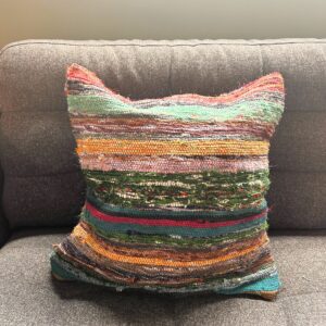 Charcoal grey rag rug cushion covers for a stylish home decor.