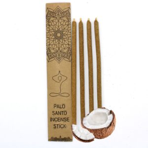 Large Palo Santo incense sticks with a coconut scent for calming spaces.