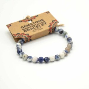 Sodalite gemstone bracelet designed for manifestation and clarity.