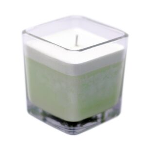 White label soy wax jar candle with cucumber and mint fragrance.