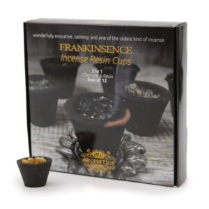 Box of 12 Frankincense resin cups for aromatic home fragrance.