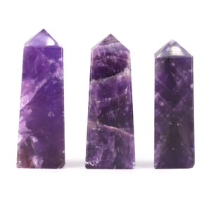 African Amethyst Gemstone Obelisk Point with polished finish and deep purple tones.