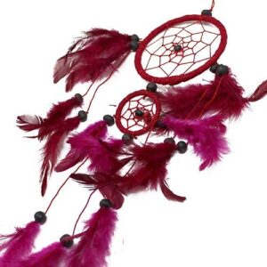 Medium round black, white, and red dreamcatcher with intricate design.