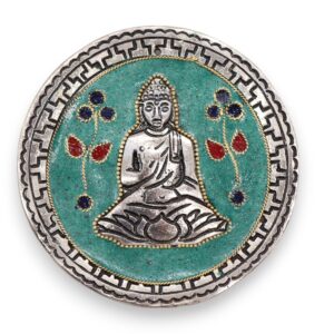 Buddha green decor incense holder with intricate design for calming spaces