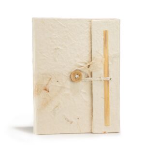 Medium notebook with a handmade Lokta cover featuring pressed dried flowers.
