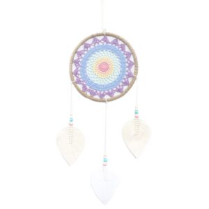 Handmade vegan-friendly dream catcher from Bali with rattan and wooden beads.