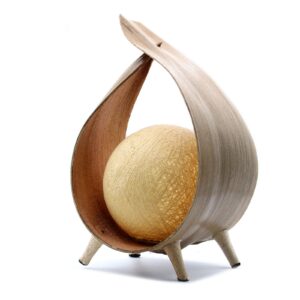 Natural Coconut Lamp with a unique wrapover design for home decor.