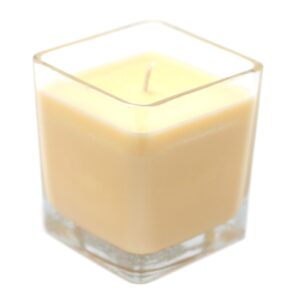 Elegant white soy wax jar candle with a soothing fragrance.