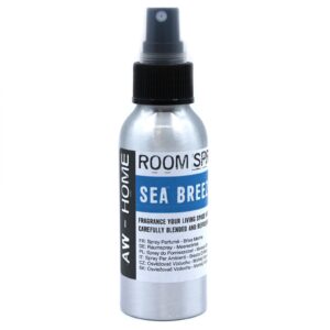 100ml room spray in a clear bottle with a refreshing sea breeze scent.