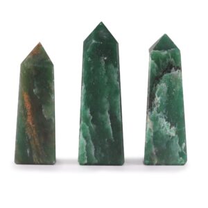 Polished Indian Jade Gemstone Obelisk Point showcasing earthy green tones.