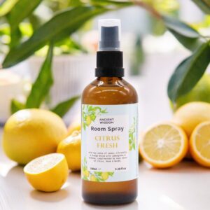 Citrus Fresh Room Spray in a stylish bottle, perfect for home fragrance.
