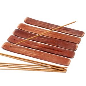 Elegant plain mango wood ashcatcher for incense sticks.