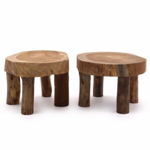 Medium teak pad display showcasing natural elegance in home decor.