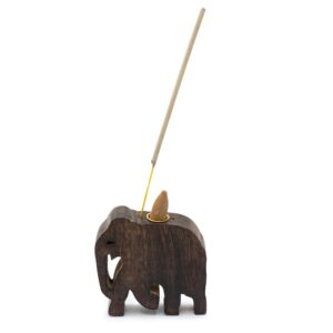 Elegant elephant incense holder designed for cones and sticks.