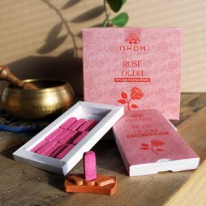 Natural incense smudge bricks and terracotta burner with rose wood scent.
