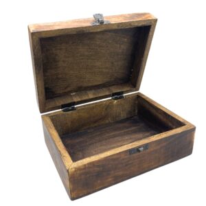 Large wooden keepsake box featuring a Buddha design, perfect for storing cherished items.