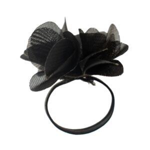 Set of 15 black chiffon diffuser rings for subtle fragrance release.