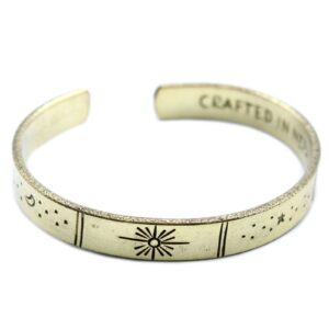 Handcrafted Inspiration Bracelet with galaxy design and motivational messages.