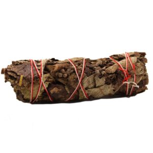 Happy Spirit Sage smudge stick with floral accents of daisy, carnation, and rose.