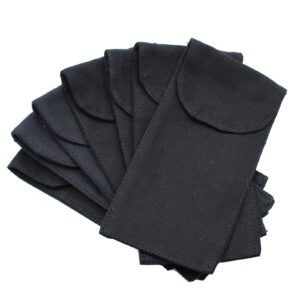 Black cotton pouch designed for storing gemstone face rollers.