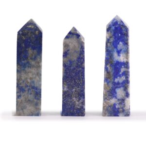 Afghan Lapis Gemstone Obelisk Point with deep blue and golden flecks