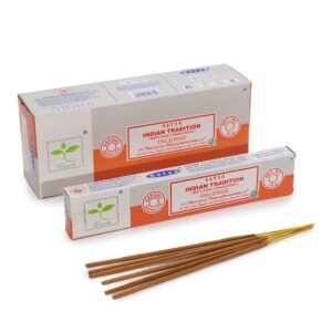 Satya Incense pack featuring White Sage and Sandalwood aromas.