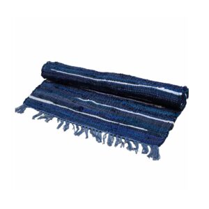 Small rag rug in sophisticated charcoal greys, perfect for any living space.